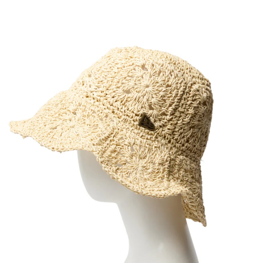 ニューエラ（NEW ERA）（メンズ、レディース）帽子 ハット アドベンチャー ワイドブリム Paper Crochet Hat ライトベージュ S-Mサイズ(57-59cm) 14419295