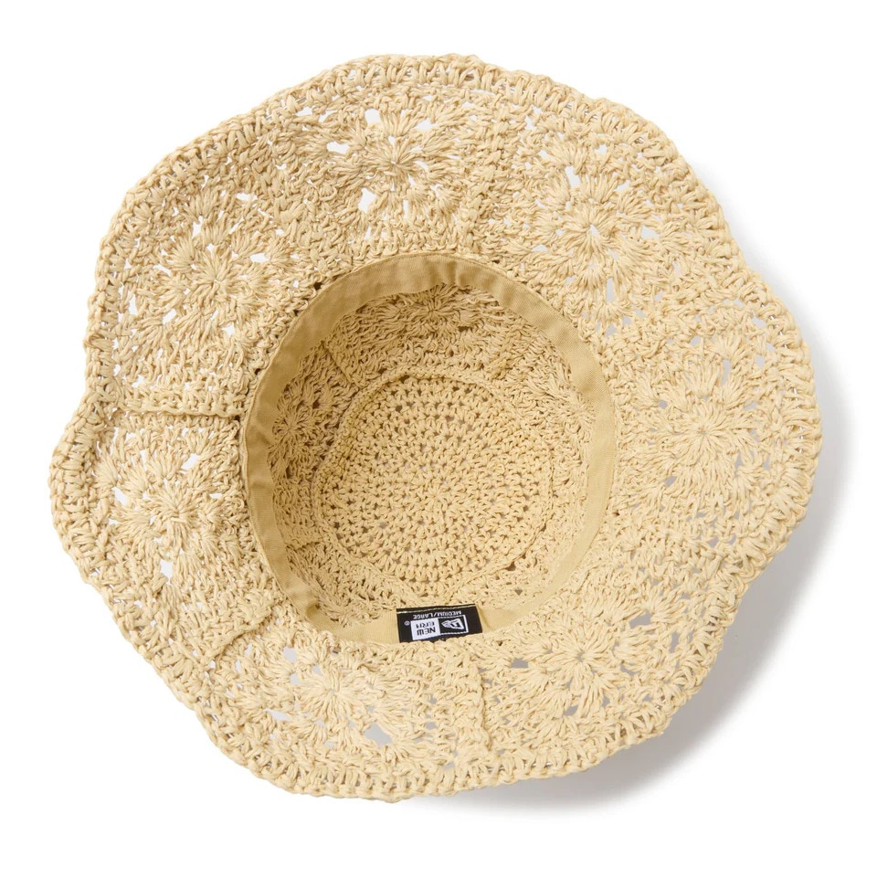 ニューエラ（NEW ERA）（メンズ、レディース）帽子 ハット アドベンチャー ワイドブリム Paper Crochet Hat ライトベージュ S-Mサイズ(57-59cm) 14419295