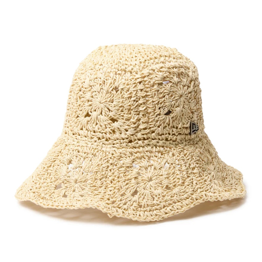 ニューエラ（NEW ERA）（メンズ、レディース）帽子 ハット アドベンチャー ワイドブリム Paper Crochet Hat ライトベージュ S-Mサイズ(57-59cm) 14419295
