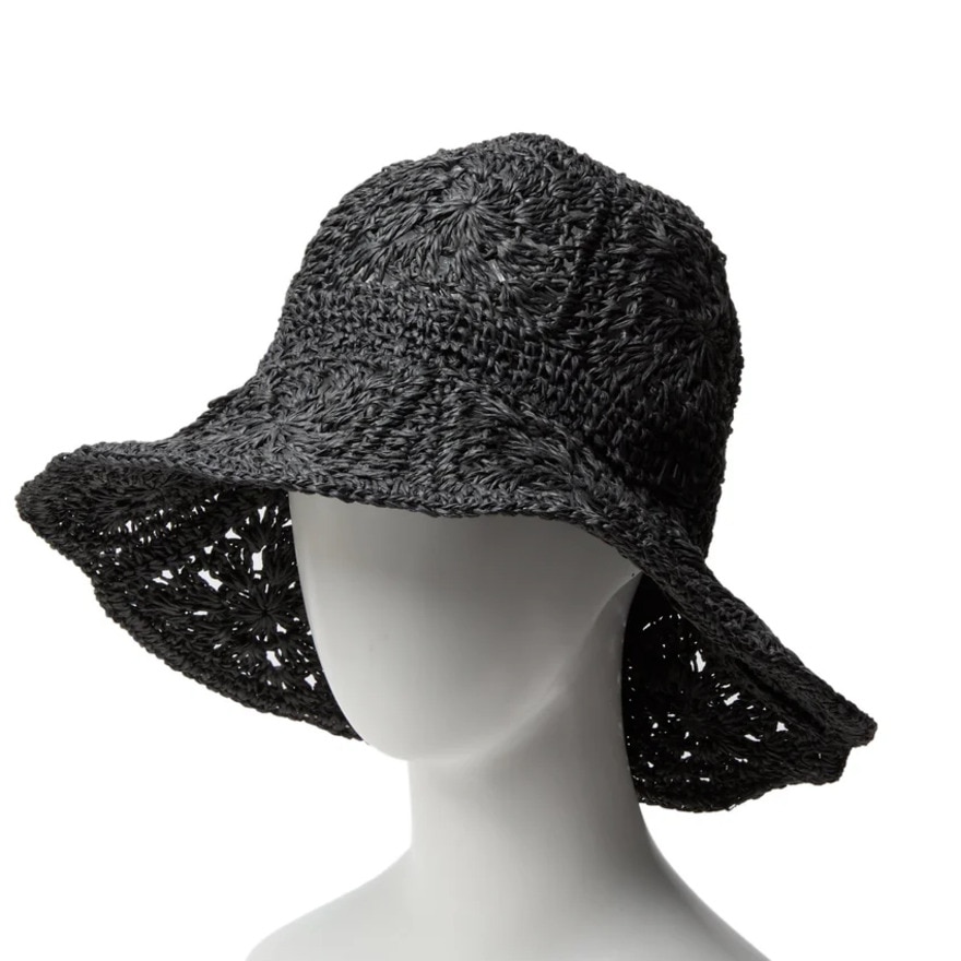 ニューエラ（NEW ERA）（メンズ、レディース）帽子 ハット アドベンチャー ワイドブリム Paper Crochet Hat 黒 S-Lサイズ(57-61cm) 14419296