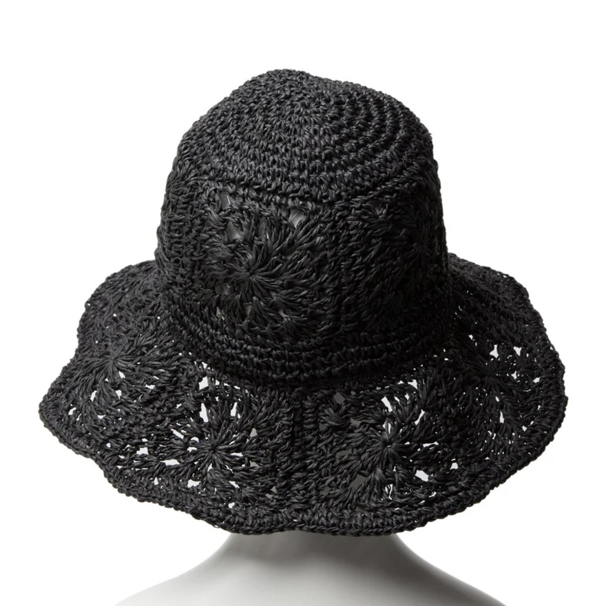ニューエラ（NEW ERA）（メンズ、レディース）帽子 ハット アドベンチャー ワイドブリム Paper Crochet Hat 黒 S-Lサイズ(57-61cm) 14419296
