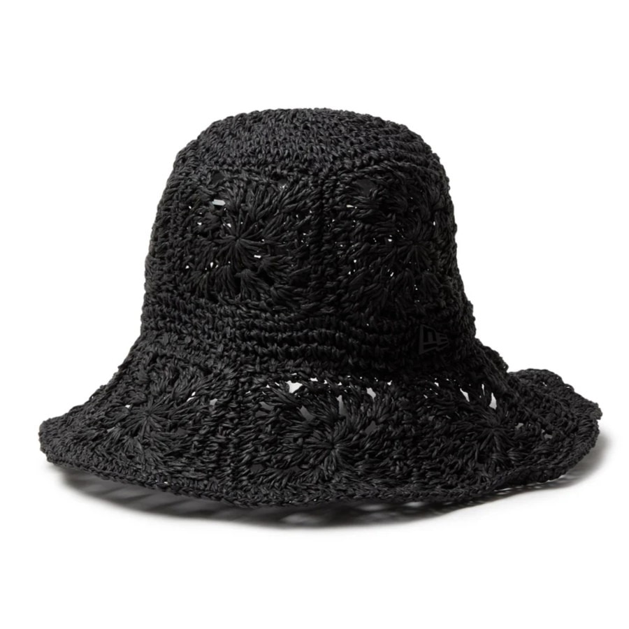 ニューエラ（NEW ERA）（メンズ、レディース）帽子 ハット アドベンチャー ワイドブリム Paper Crochet Hat 黒 S-Lサイズ(57-61cm) 14419296