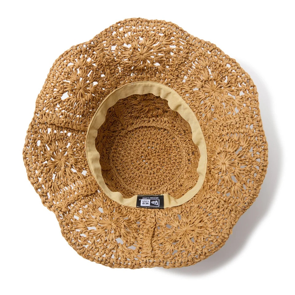 ニューエラ（NEW ERA）（メンズ、レディース）帽子 ハット アドベンチャー ワイドブリム Paper Crochet Hat ベージュ S-Lサイズ(57-61cm) 14419297