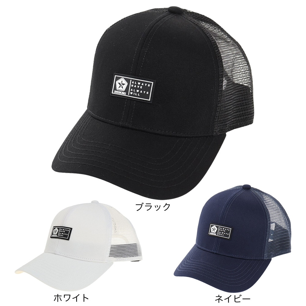 SESSIONS（メンズ）シリコンワッペン メッシュキャップ 218218 BLK