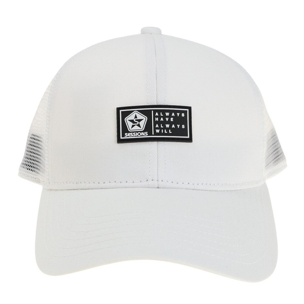 SESSIONS（メンズ）シリコンワッペン メッシュキャップ 218218 WHT