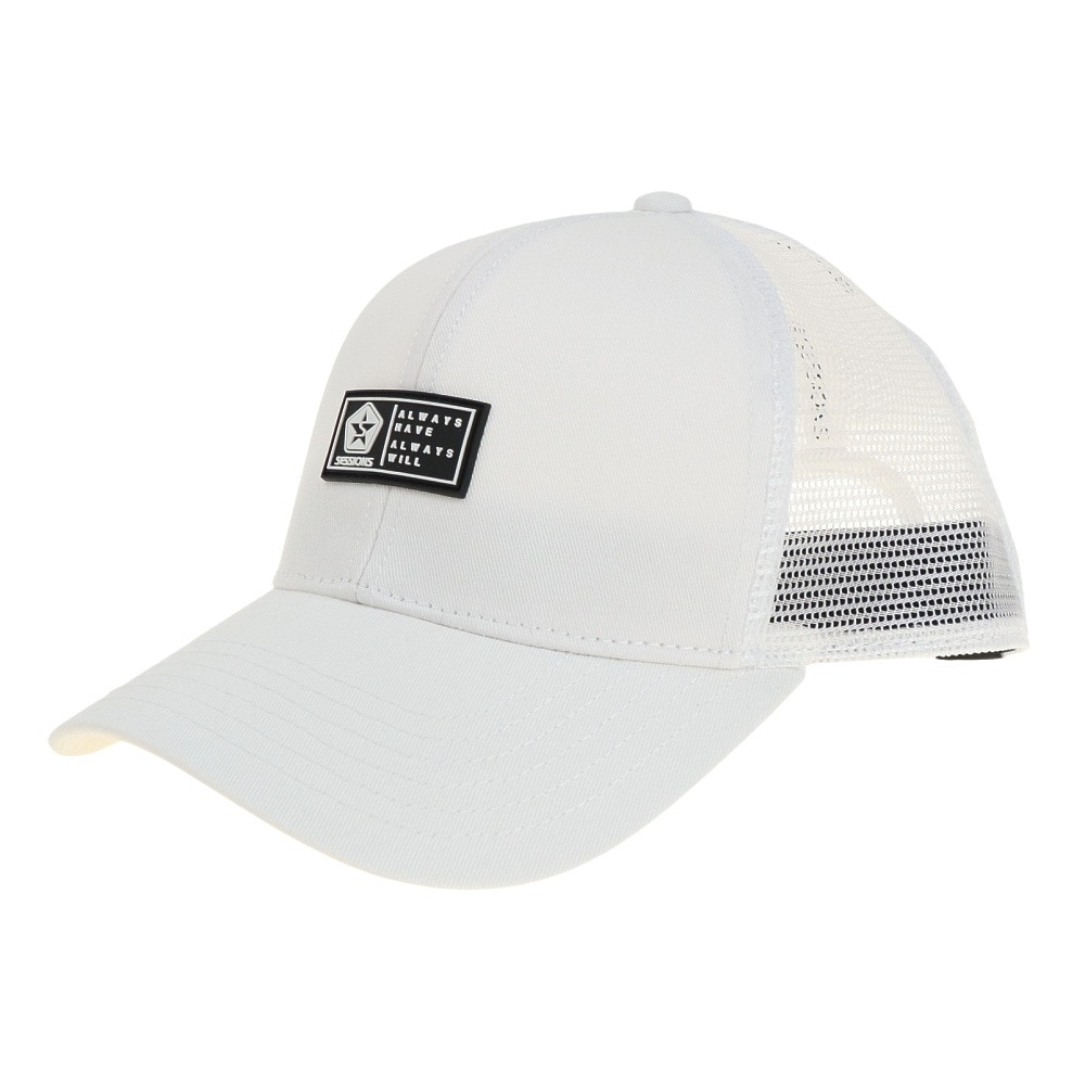 SESSIONS（メンズ）シリコンワッペン メッシュキャップ 218218 WHT