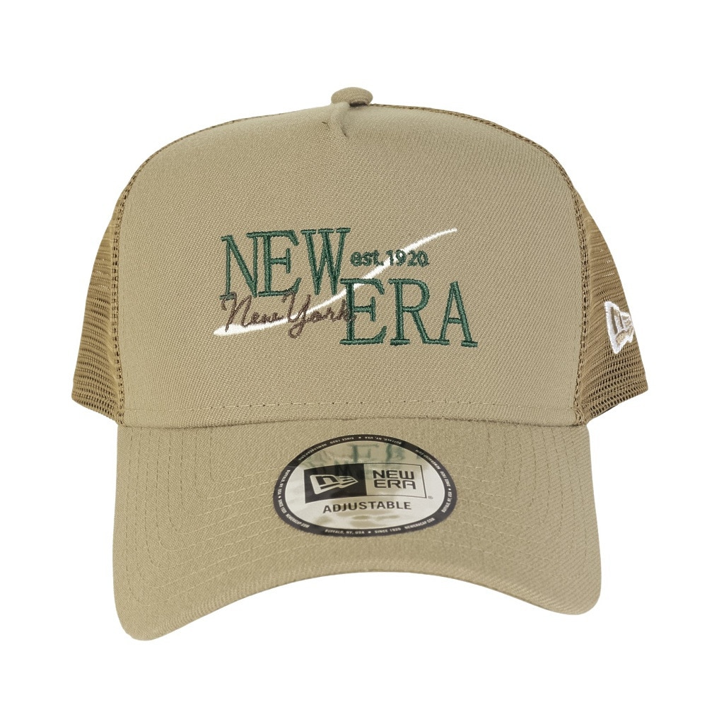 ニューエラ（NEW ERA）（メンズ、レディース）帽子 キャップ 9FORTY A-Frame トラッカー カーキ Wind Logo 14388592 シンプル カジュアル おしゃれ スト系