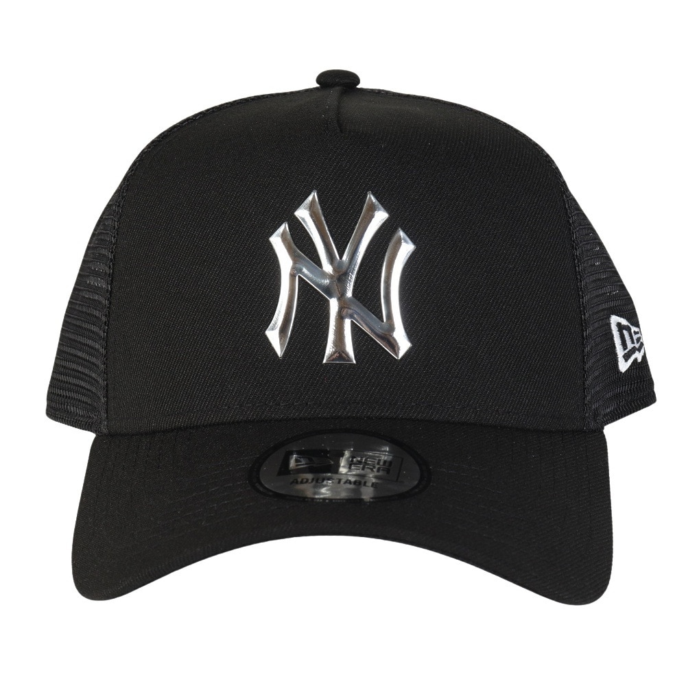 ニューエラ（NEW ERA）（メンズ、レディース）帽子 キャップ 940 A-Frame トラッカー TPU ロゴ ニューヨーク・ヤンキース  黒 14388593 シンプル カジュアル 
