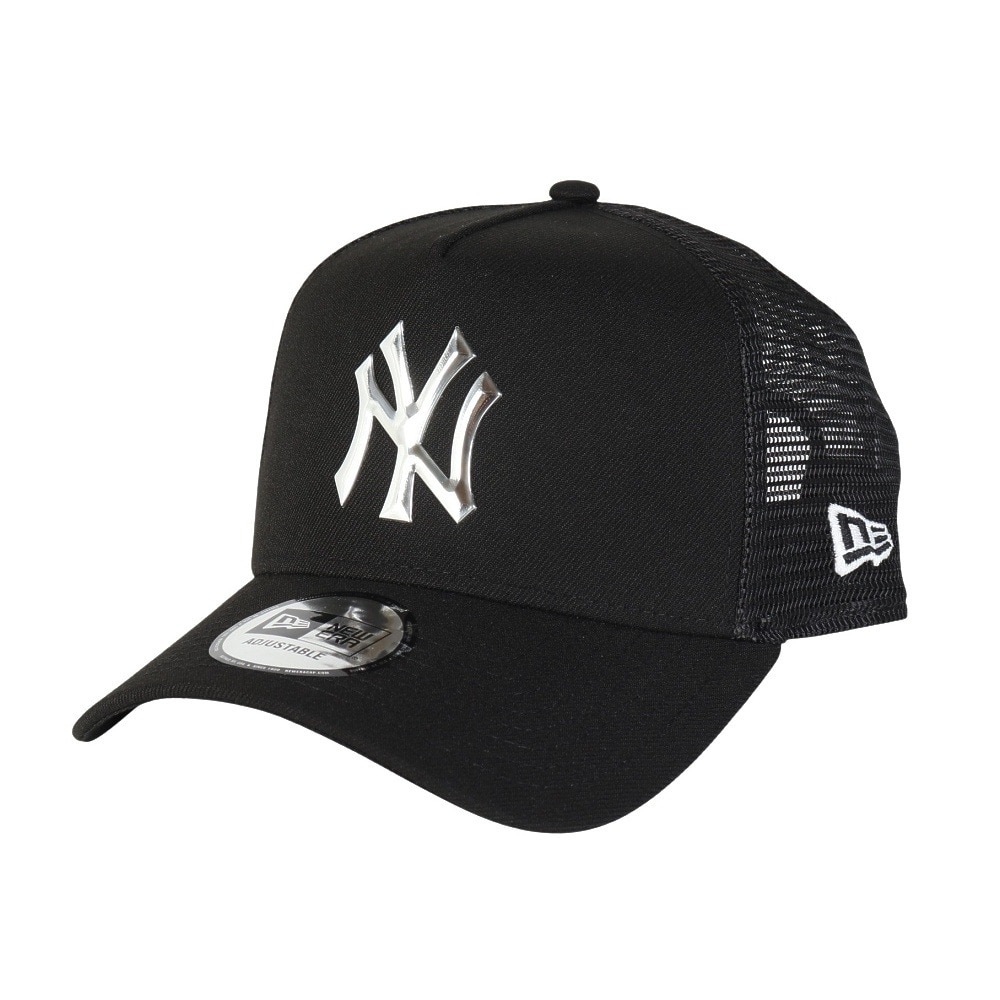 ニューエラ（NEW ERA）（メンズ、レディース）帽子 キャップ 940 A-Frame トラッカー TPU ロゴ ニューヨーク・ヤンキース  黒 14388593 シンプル カジュアル 