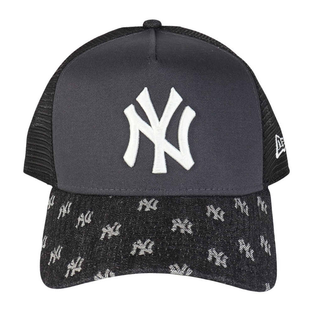 ニューエラ（NEW ERA）（メンズ、レディース）帽子 キャップ 9FORTY A-Frame トラッカー MLB Jacquard ニューヨーク・ヤンキース 黒 14388617 モノグラム