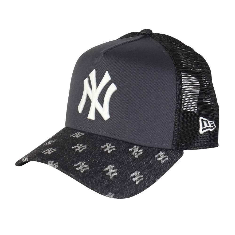 ニューエラ（NEW ERA）（メンズ、レディース）帽子 キャップ 9FORTY A-Frame トラッカー MLB Jacquard ニューヨーク・ヤンキース 黒 14388617 モノグラム