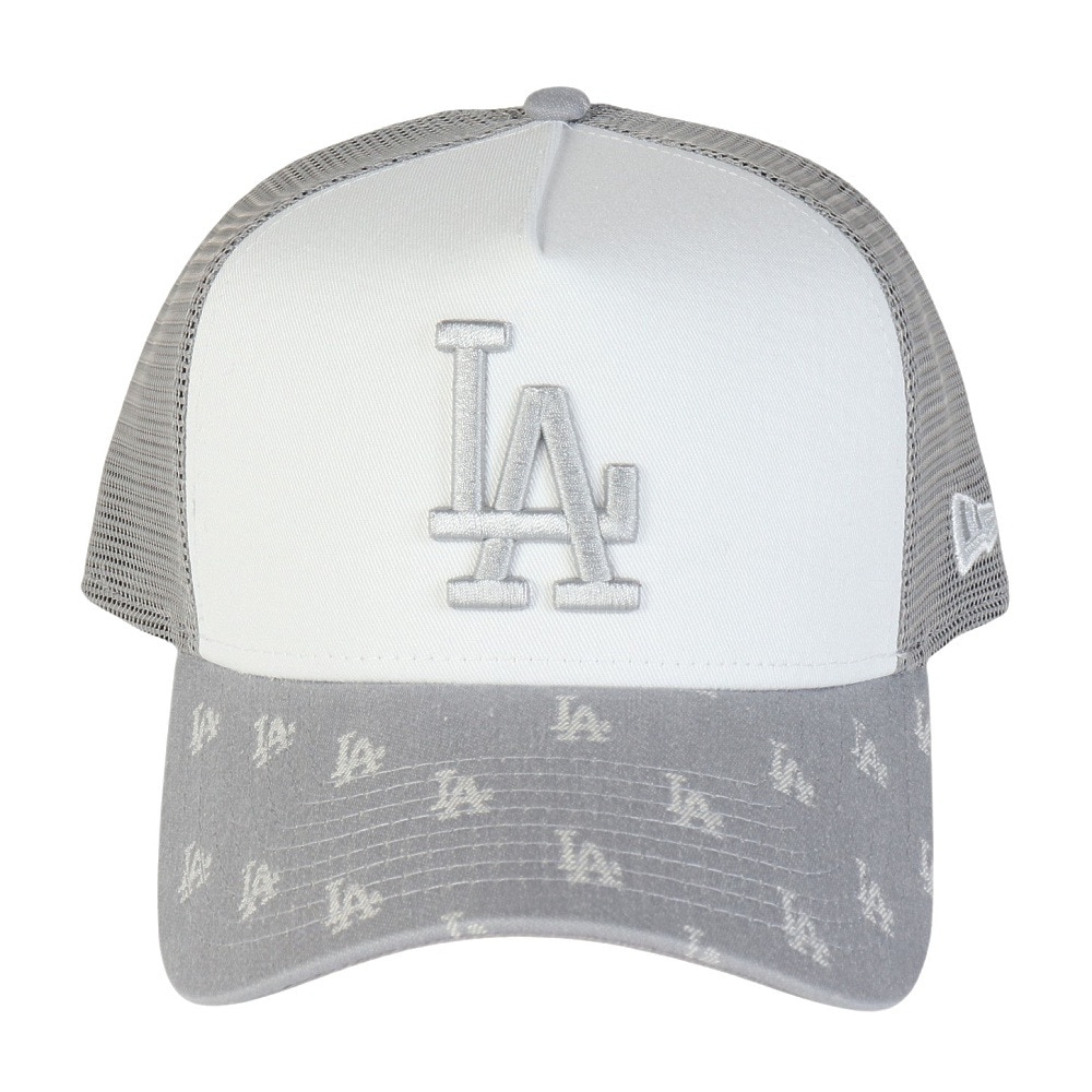 ニューエラ（NEW ERA）（メンズ、レディース）帽子 キャップ 9FORTY A-Frame トラッカー MLB Jacquard ロサンゼルス・ドジャース グレー 14388618 モノグラム