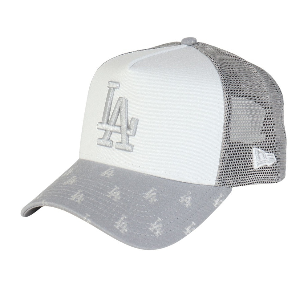 ニューエラ（NEW ERA）（メンズ、レディース）帽子 キャップ 9FORTY A-Frame トラッカー MLB Jacquard ロサンゼルス・ドジャース グレー 14388618 モノグラム