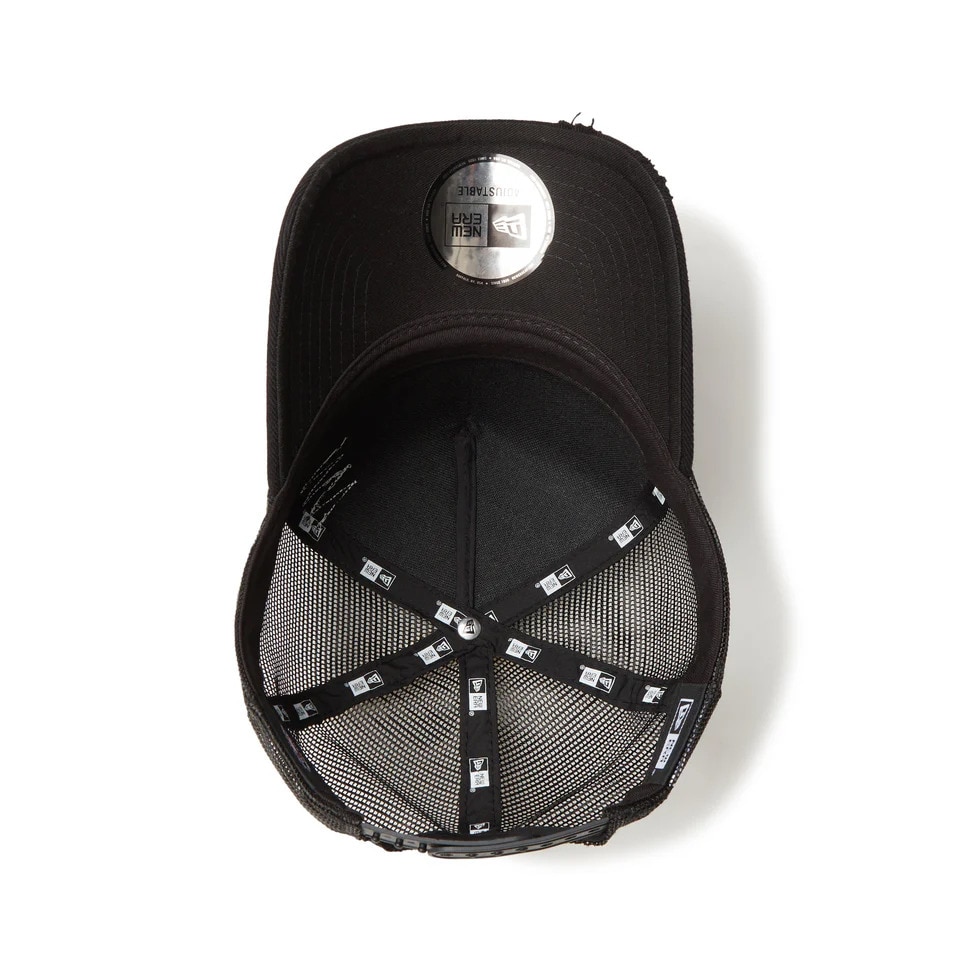 ニューエラ（NEW ERA）（メンズ、レディース）帽子 キャップ 9FORTY A-Frame トラッカー Damaged Series ロサンゼルス・ドジャース 黒 14388620