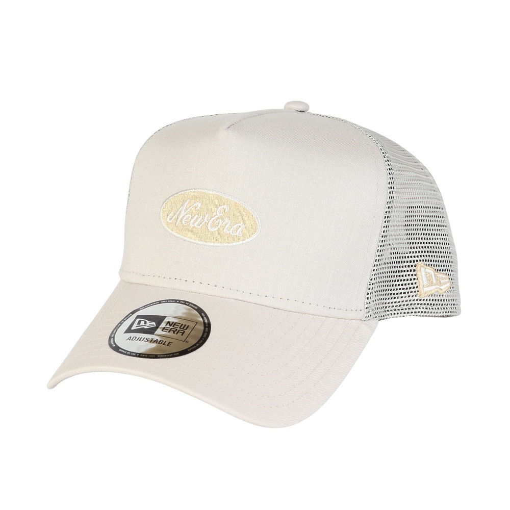 ニューエラ（NEW ERA）（メンズ、レディース）帽子 キャップ 940 A-Frame トラッカー コットン Flax オーバルロゴ 14388644 通気性 メッシュ おしゃれ スト系