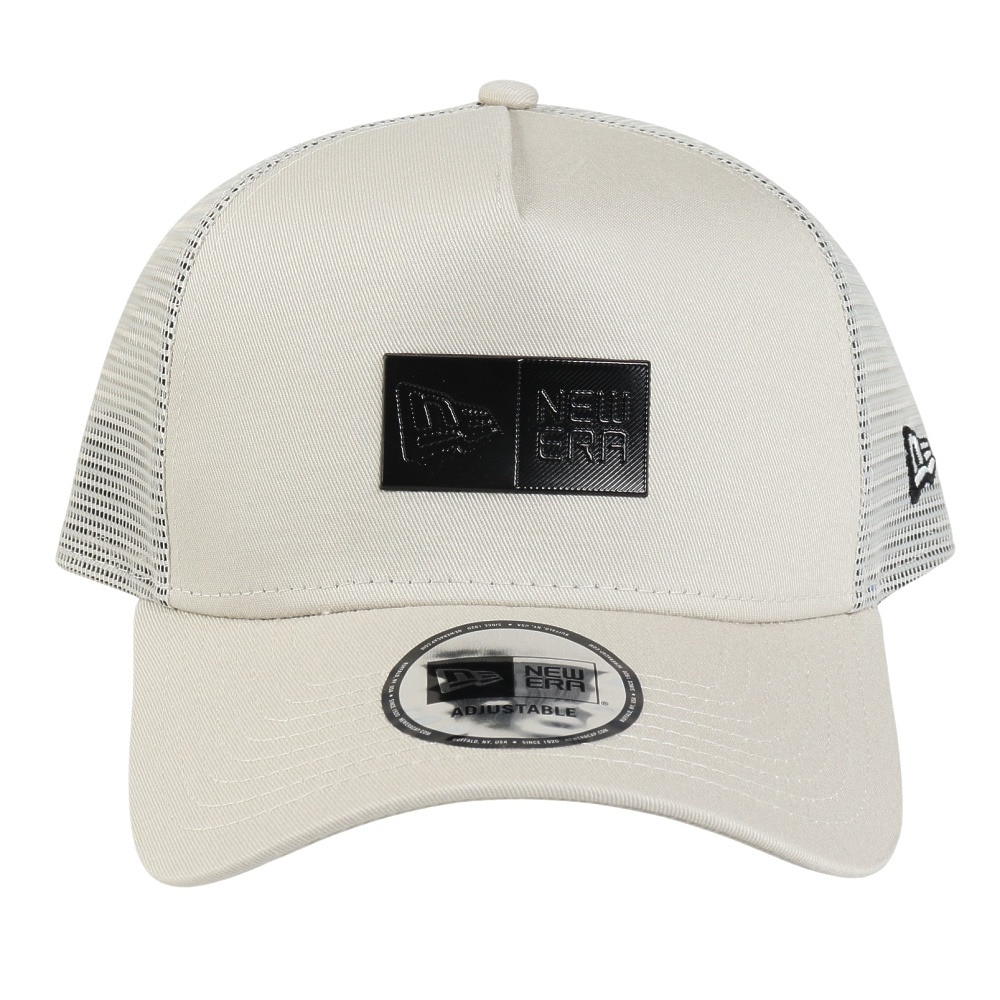 ニューエラ（NEW ERA）（メンズ、レディース）帽子 9FORTY A-Frame トラッカー  Box Logo TPUロゴ  オフホワイト 14388655 キャップ メッシュ おしゃれ 