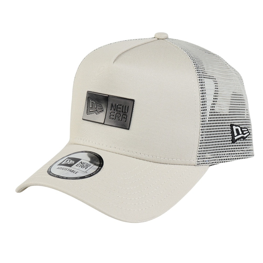 ニューエラ（NEW ERA）（メンズ、レディース）帽子 9FORTY A-Frame トラッカー  Box Logo TPUロゴ  オフホワイト 14388655 キャップ メッシュ おしゃれ 