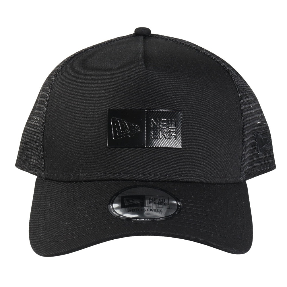 ニューエラ（NEW ERA）（メンズ、レディース）帽子 9FORTY A-Frame トラッカー  Box Logo TPUロゴ  黒 14388658 キャップ メッシュ おしゃれ 