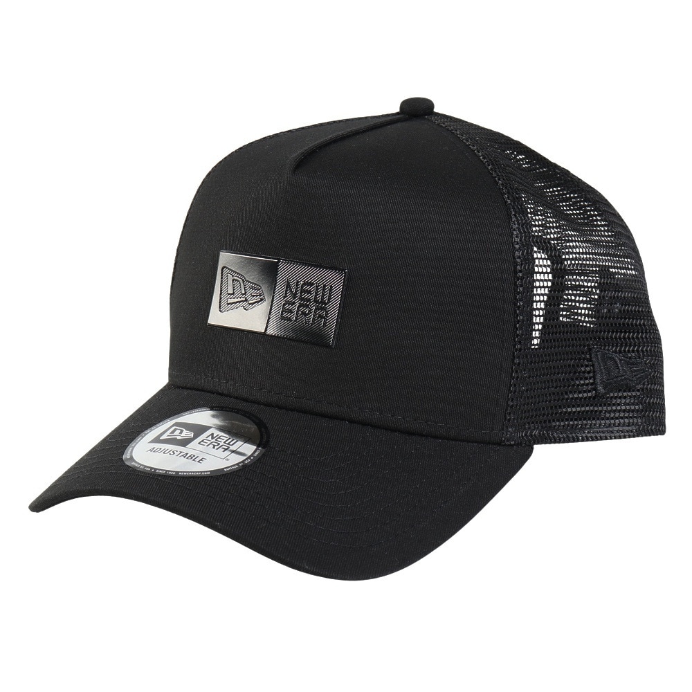 ニューエラ（NEW ERA）（メンズ、レディース）帽子 9FORTY A-Frame トラッカー  Box Logo TPUロゴ  黒 14388658 キャップ メッシュ おしゃれ 