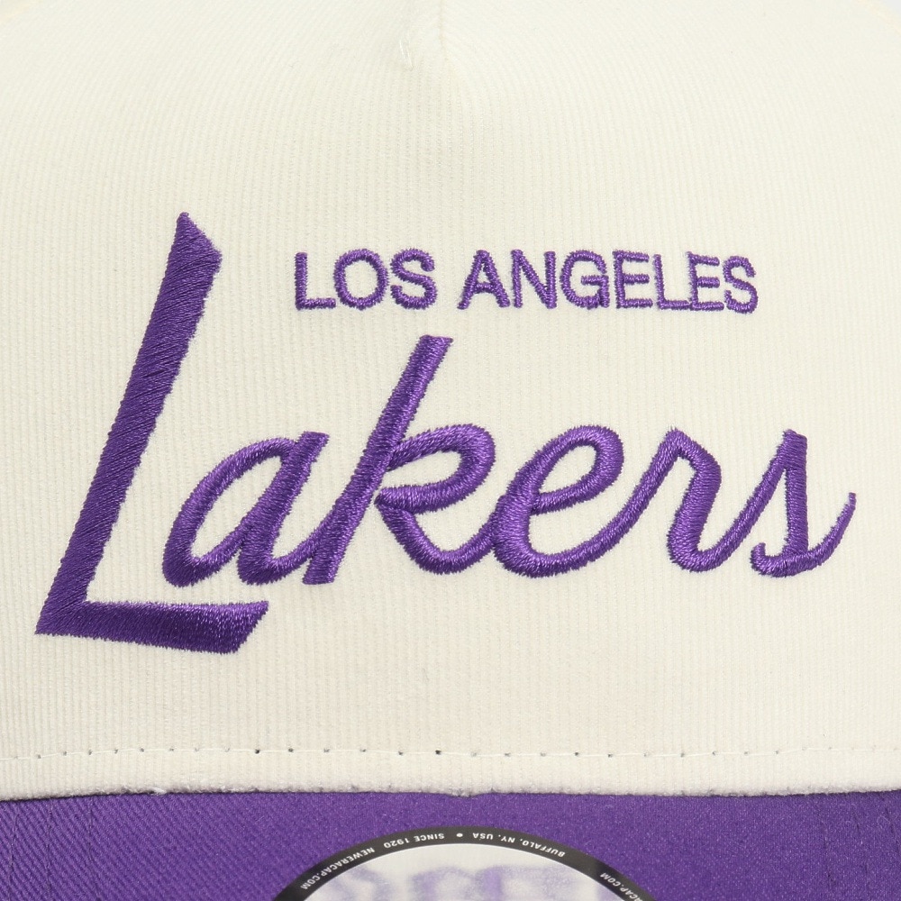 ニューエラ（NEW ERA）（メンズ、レディース）キャップ 9FORTY A-Frame Summer Corduroy ロサンゼルス・レイカーズ 14388661 2トーン サイズ調整