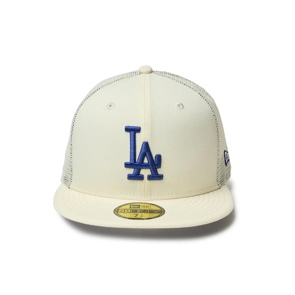ニューエラ（NEW ERA）（メンズ、レディース）帽子 キャップ 59FIFTY トラッカー Beautiful Beach ロサンゼルス・ドジャース  白 S-Lサイズ 14388814 メッシュ