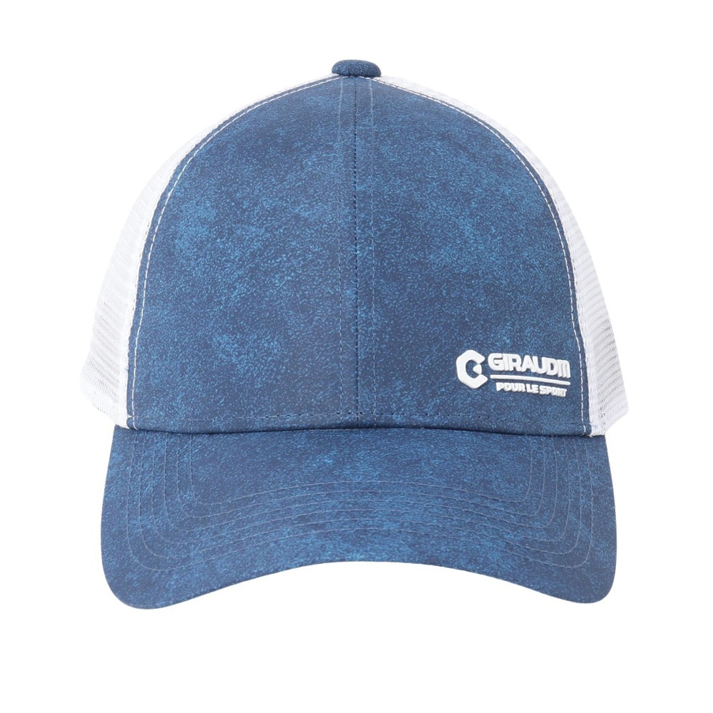 ジローム（GIRAUDM）（メンズ）帽子 サンドパターン  メッシュキャップ 青 CP5S0002-WA897-GRST BLU 吸汗速乾 リフレクター 接触冷感 通気性 シンプル