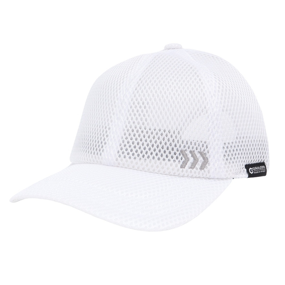 ジローム（GIRAUDM）（メンズ）帽子 ダブルラッセル キャップ 白 CP5S0003-WA897-GRST WHT 吸汗速乾 リフレクター 接触冷感 シンプル カジュアル 通気性