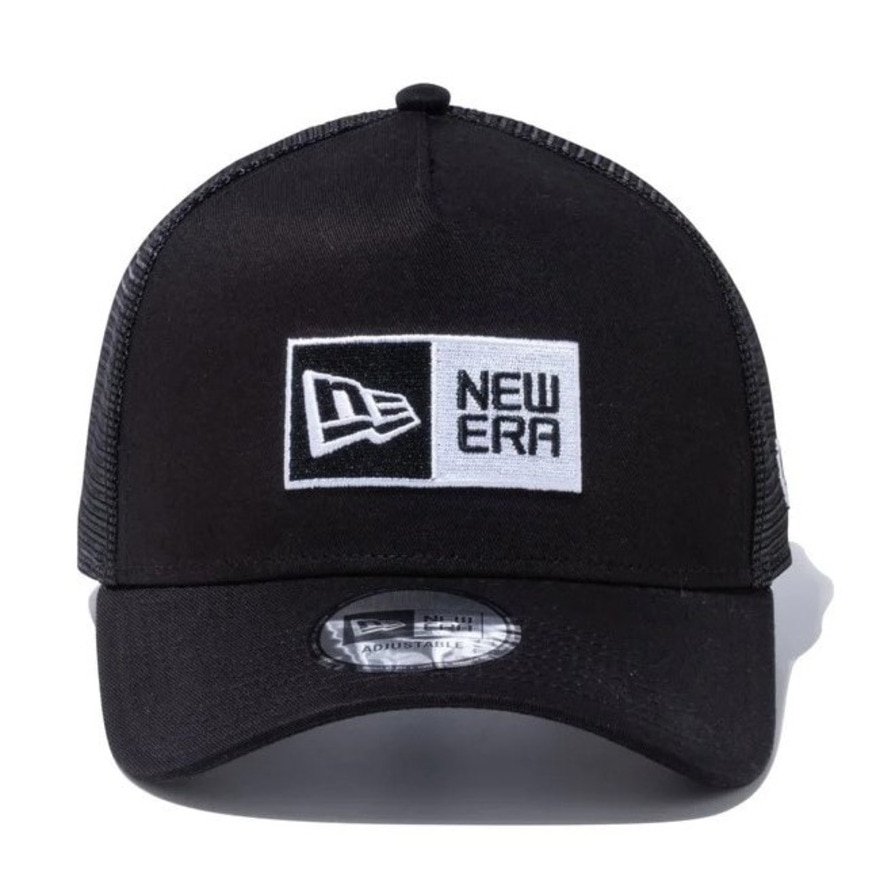 ニューエラ（NEW ERA）（メンズ、レディース）帽子 9FORTY A-Frame トラッカー ボックスロゴ キャップ 14525001 56.8-60.6cm 黒