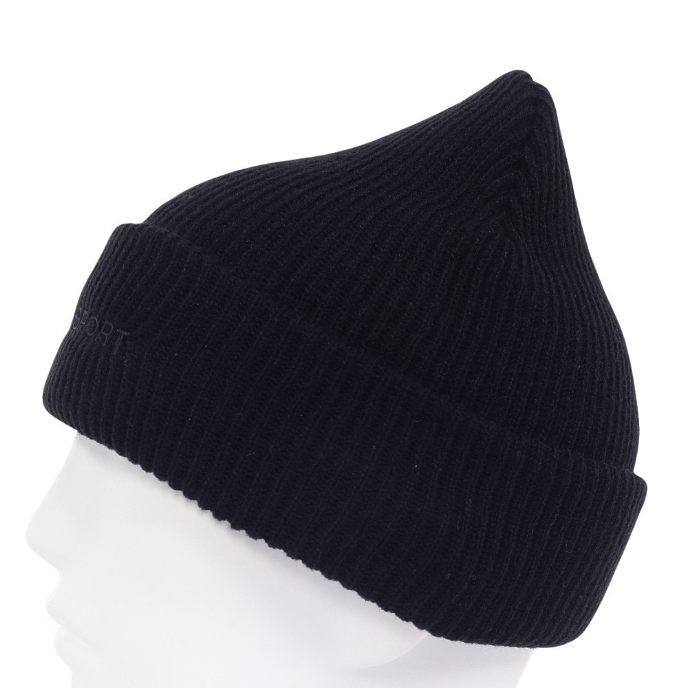 デサント（DESCENTE）（メンズ）ニット帽 リブニットキャップ DMAWJC71 BK 防寒 フリーサイズ 黒