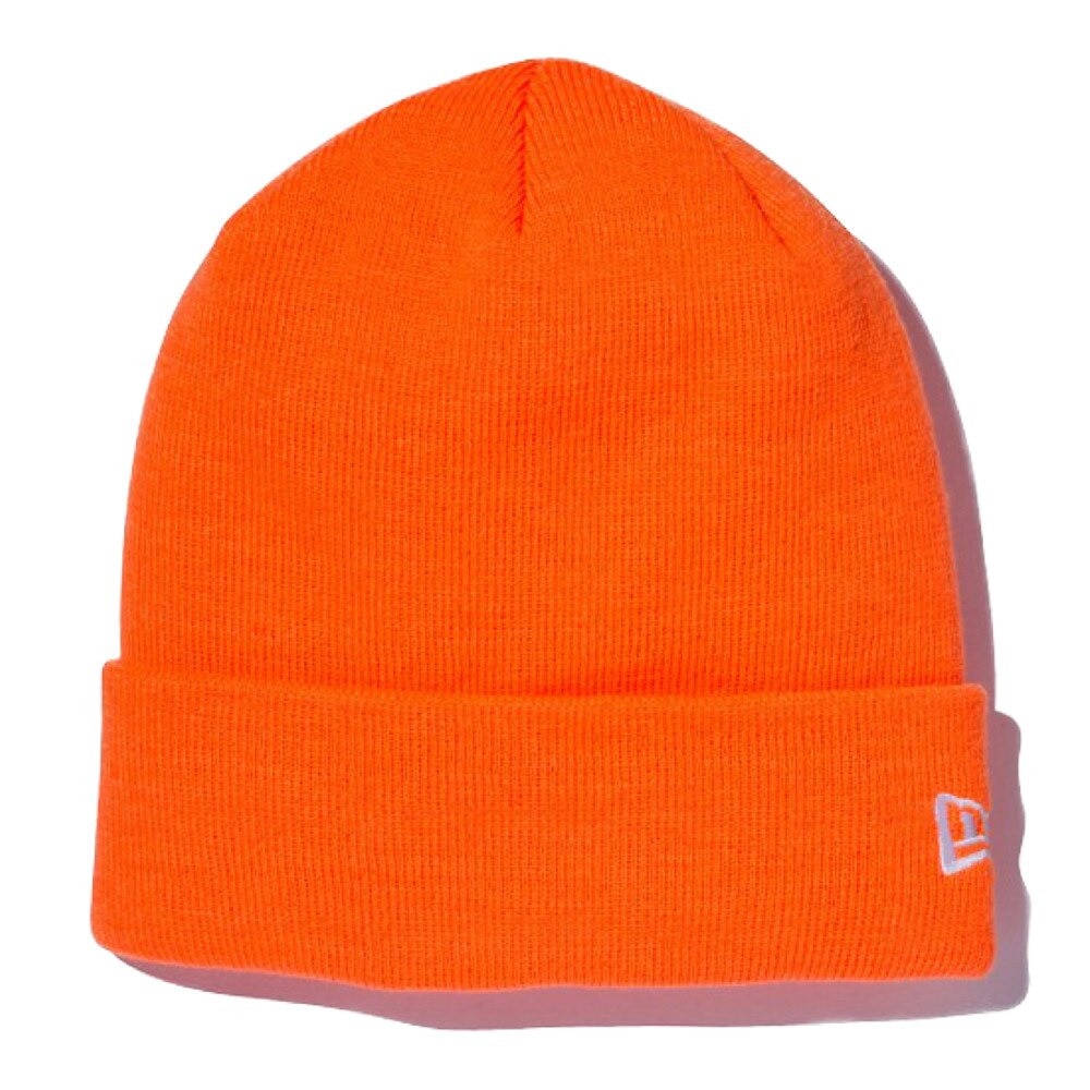 ニューエラ（NEW ERA）（メンズ）ニット帽 ベーシック カフニット 蛍光オレンジ ホワイトフラッグ 11322419