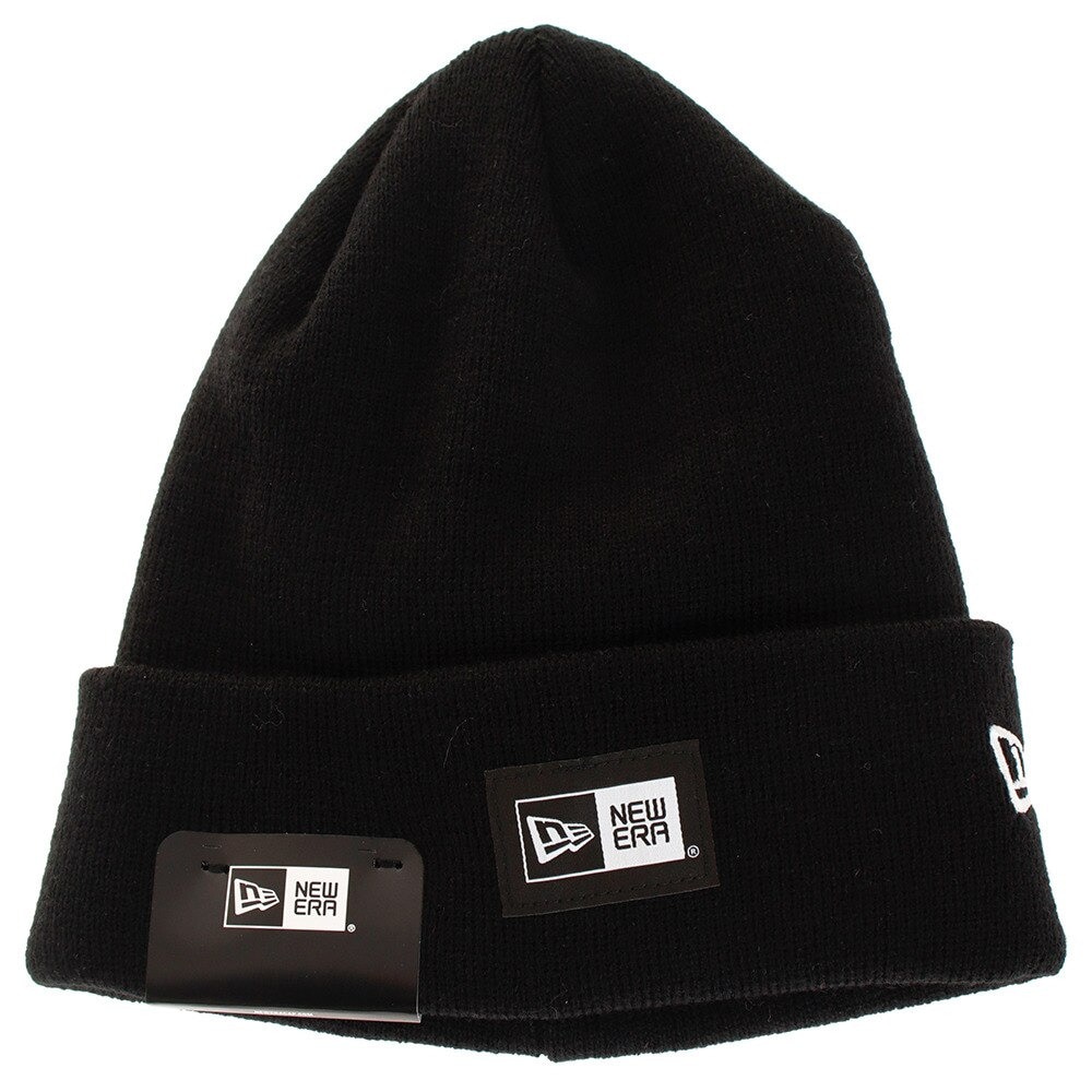 ニューエラ（NEW ERA）（メンズ）ニット帽 防寒 ベーシック カフニット エッセンシャル ボックスロゴ 黒 12108825