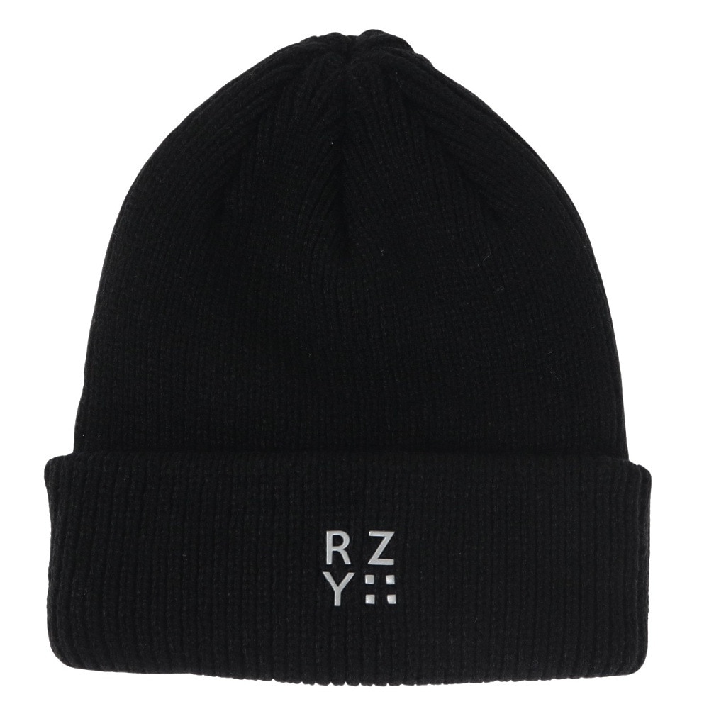 ライズ（RYZ）（メンズ）ニット帽 ニットキャップ 再帰反射プリントカフワッチ RZ20ST22FW0036 BLK 防寒