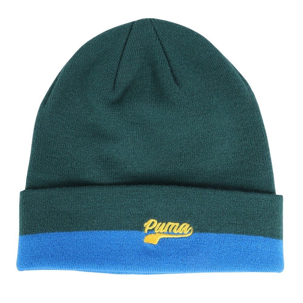 プーマ（PUMA）（メンズ）ニット帽 スクリプト ロゴ ビーニー 02482702 フリーサイズ 緑