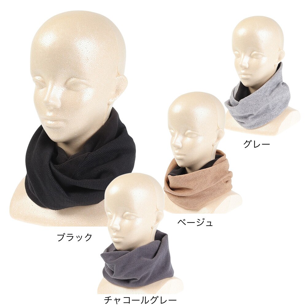 ヤックパック（YAK PAK）（メンズ）リブスクリューネックウォーマー YAK-PAK-23F006 BLK 3WAY 防寒 ニット帽 イヤーウォーマー 黒