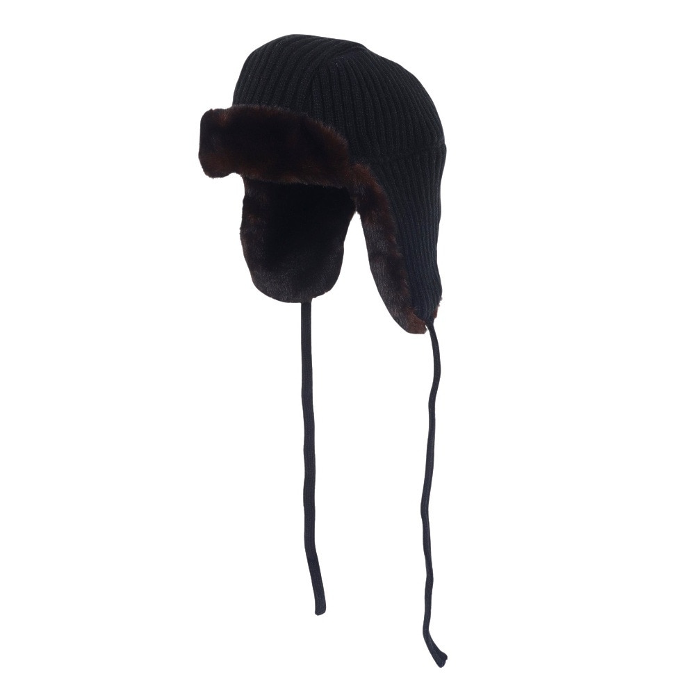 ヤックパック（YAK PAK）（メンズ、レディース）リブニット フライトキャップ YAK-PAK-23F007 BLK パイロットキャップ 耳当て付き 黒