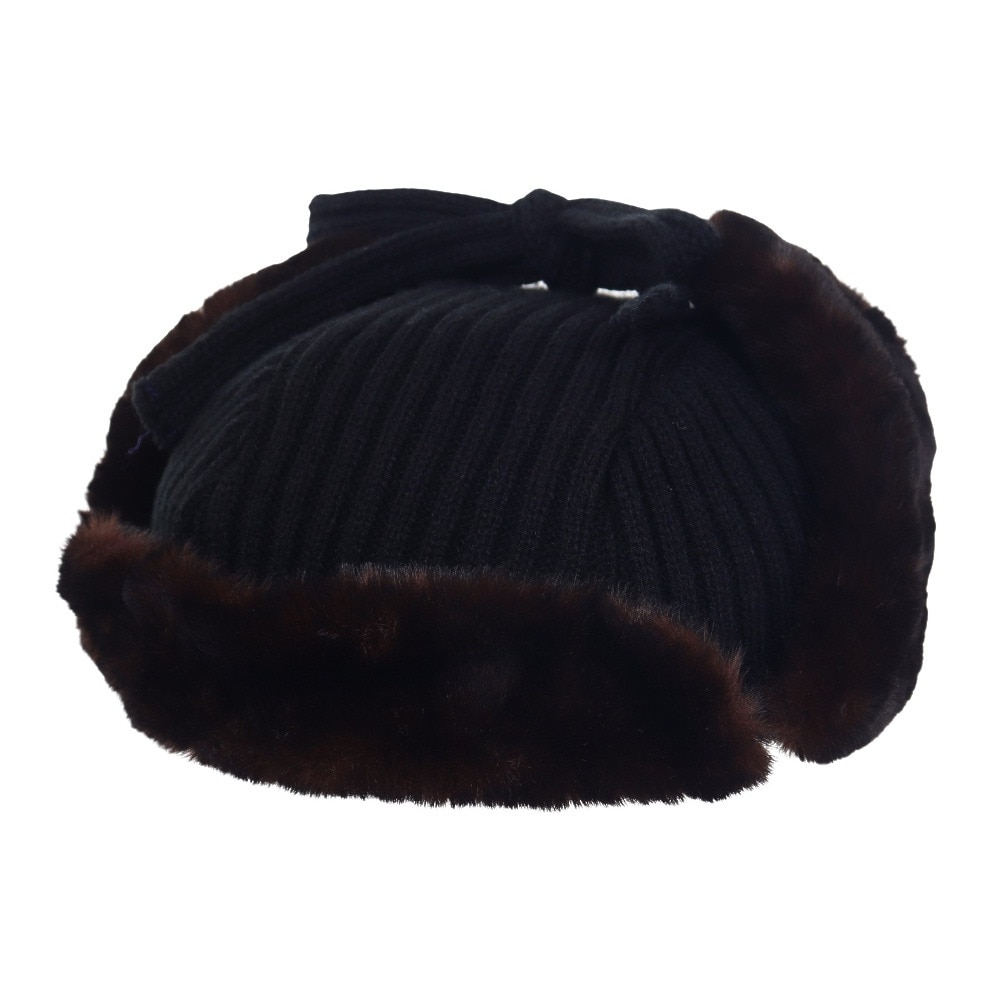 ヤックパック（YAK PAK）（メンズ、レディース）リブニット フライトキャップ YAK-PAK-23F007 BLK パイロットキャップ 耳当て付き 黒