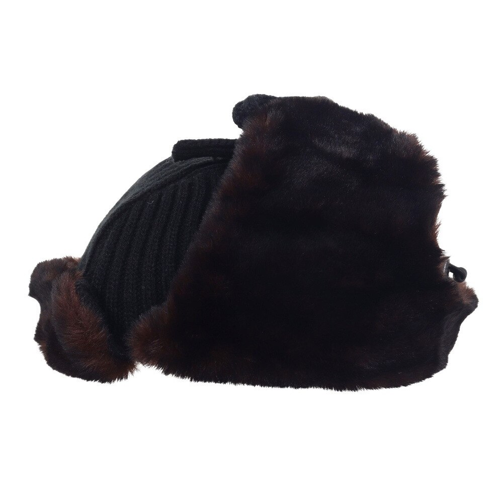 ヤックパック（YAK PAK）（メンズ、レディース）リブニット フライトキャップ YAK-PAK-23F007 BLK パイロットキャップ 耳当て付き 黒