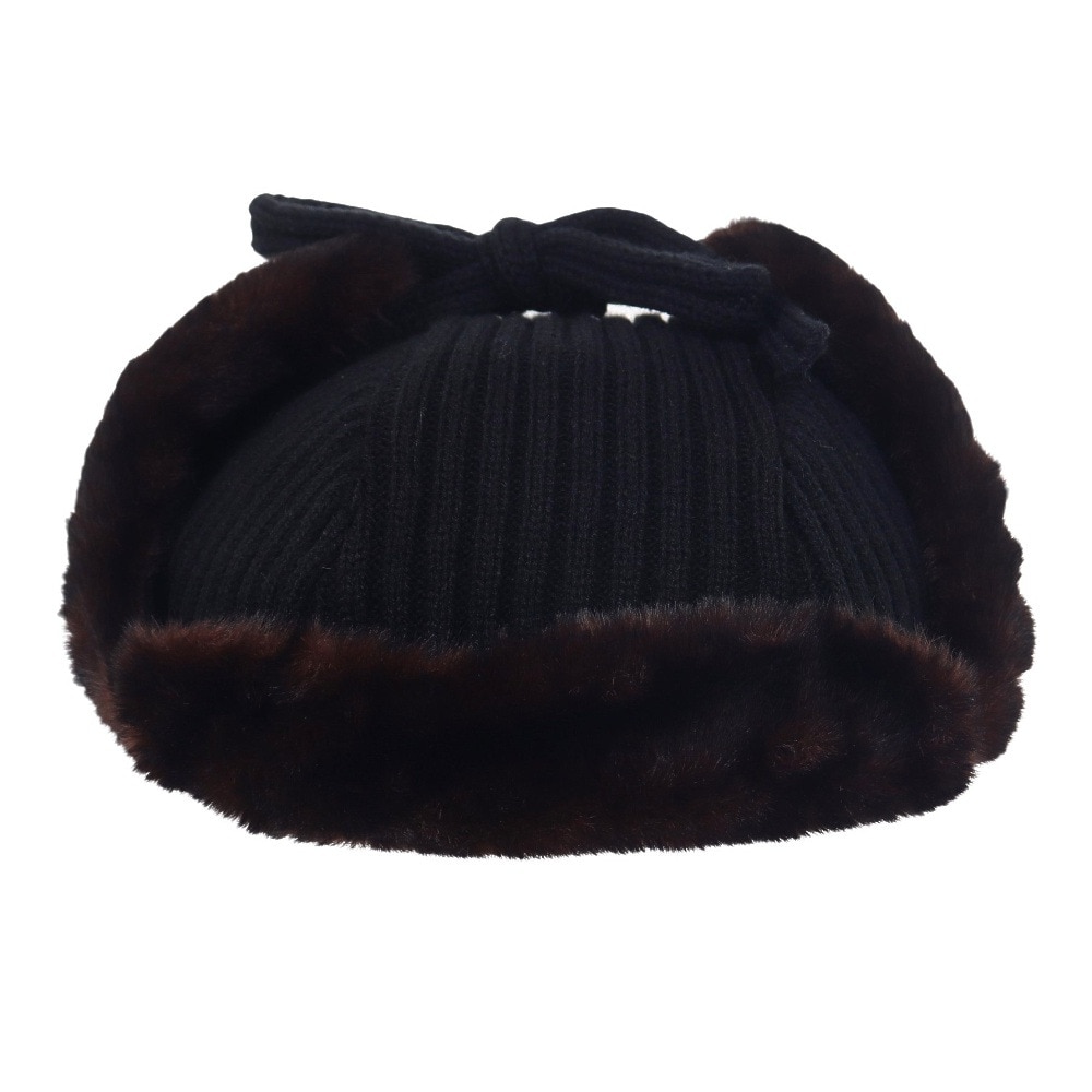 ヤックパック（YAK PAK）（メンズ、レディース）リブニット フライトキャップ YAK-PAK-23F007 BLK パイロットキャップ 耳当て付き 黒