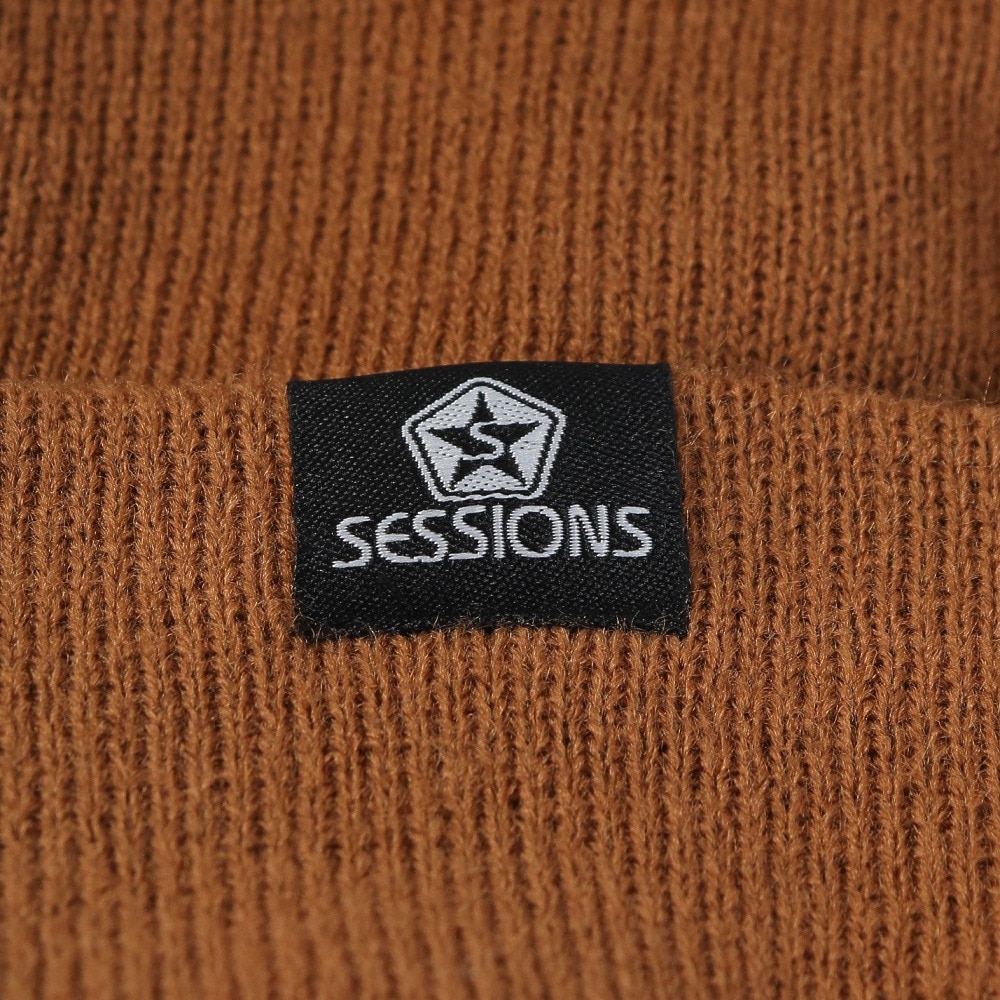 セッションズ（SESSIONS）（メンズ）ニット帽 ベーシックカフワッチ 23080255 BEG 防寒 フリーサイズ ユニセックス ブラウン
