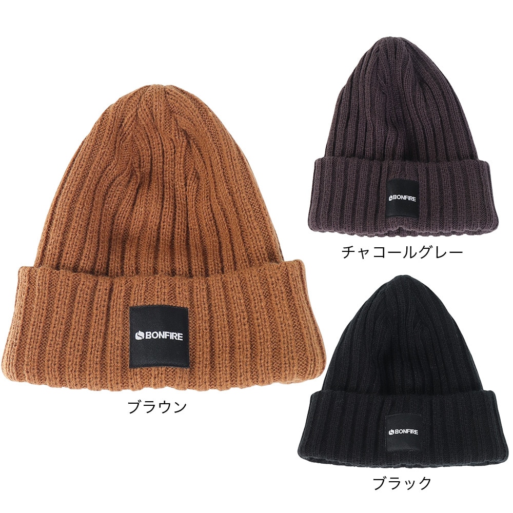 ボンファイア（Bonfire）（メンズ）ニット帽 ボリュームリブカフワッチ 20BNF3FST2293 CGRY 防寒 フリーサイズ チャコールグレー
