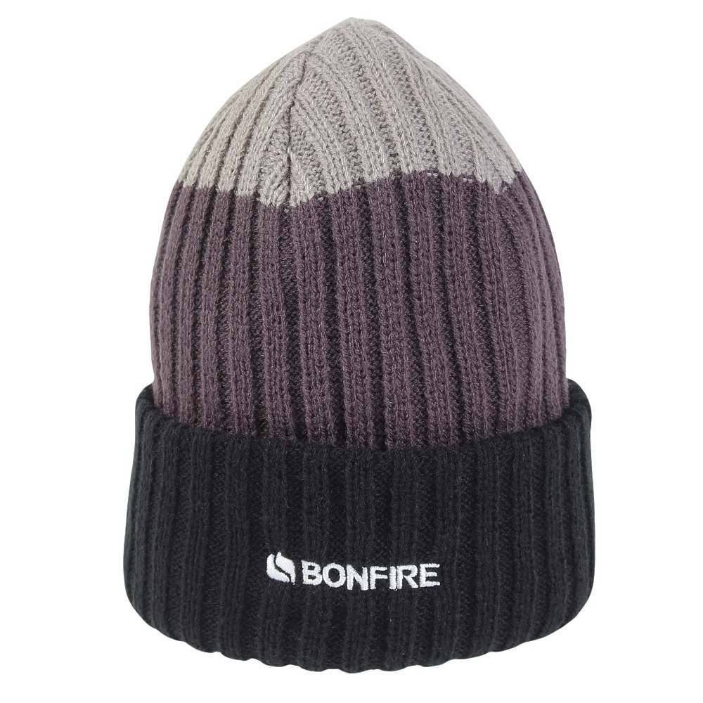 ボンファイア（Bonfire）（メンズ）ニット帽 ボーダーリブカフワッチ 20BNF3FST2294 BLK 防寒 フリーサイズ