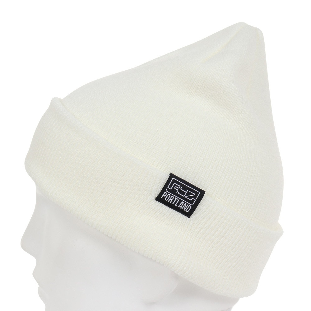 ライズ（RYZ）（メンズ、レディース）ニット帽 ベーシックカフワッチ RZ20ST23FW0020 WHT 防寒 フリーサイズ 白