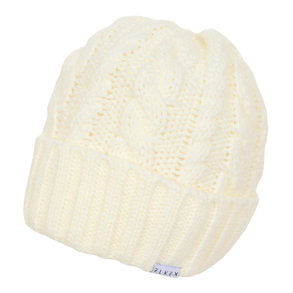 エルケクス（ELKEX）（メンズ）ニット帽 ケーブルカフワッチ EKM3FA0018 OWHT 防寒 フリーサイズ 白