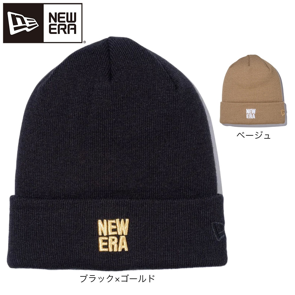 ニューエラ（NEW ERA）（メンズ、レディース）ニット帽 ベーシック カフニット スクエアロゴ 13751314