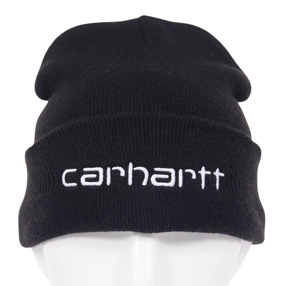 カーハート（CARHARTT）（メンズ）ニット帽 SCRIPT ビーニー I0308840D2XX23FW 防寒 フリーサイズ 黒