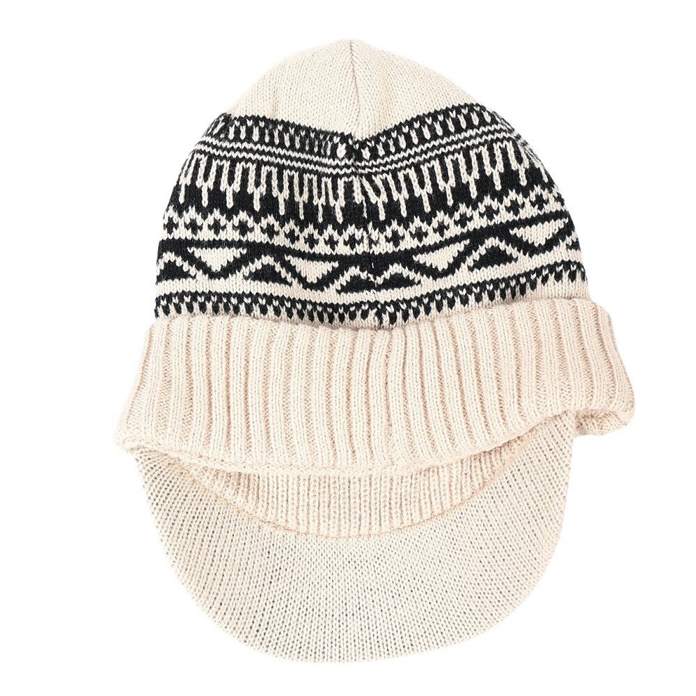 エアボーン（ARBN）（メンズ）ニット帽 ワークニットキャップ AR23FW-CAP001BEG フリーサイズ つば付き ベージュ