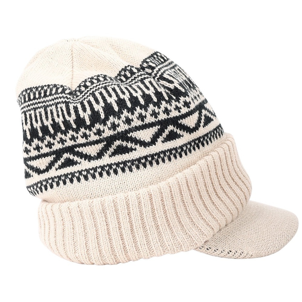 エアボーン（ARBN）（メンズ）ニット帽 ワークニットキャップ AR23FW-CAP001BEG フリーサイズ つば付き ベージュ
