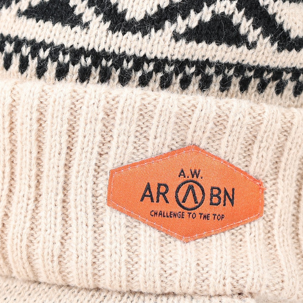 エアボーン（ARBN）（メンズ）ニット帽 ワークニットキャップ AR23FW-CAP001BEG フリーサイズ つば付き ベージュ