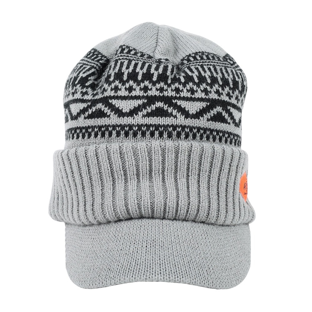 エアボーン（ARBN）（メンズ）ニット帽 ワークニットキャップ AR23FW-CAP001KHK フリーサイズ つば付き グレー