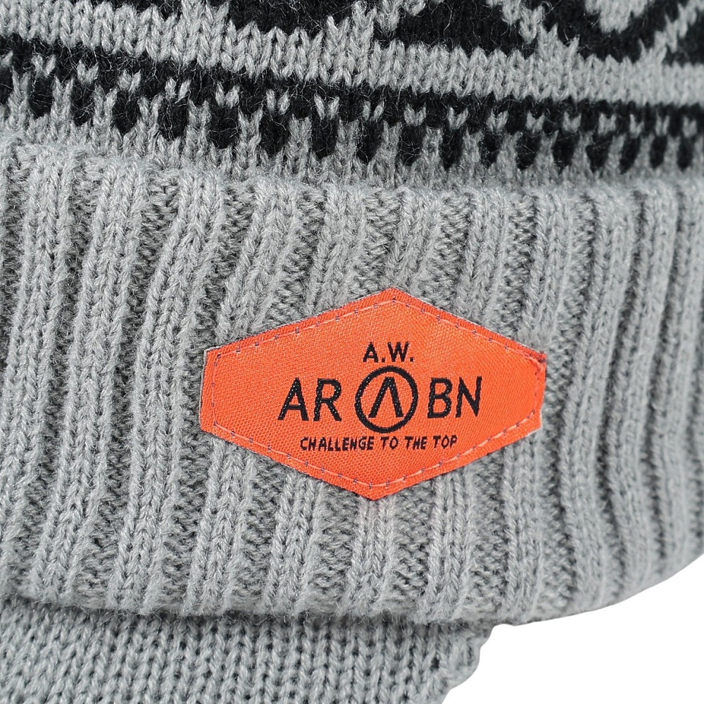 エアボーン（ARBN）（メンズ）ニット帽 ワークニットキャップ AR23FW-CAP001KHK フリーサイズ つば付き グレー